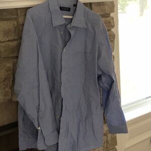 Blue Striped Button-Up Shirt